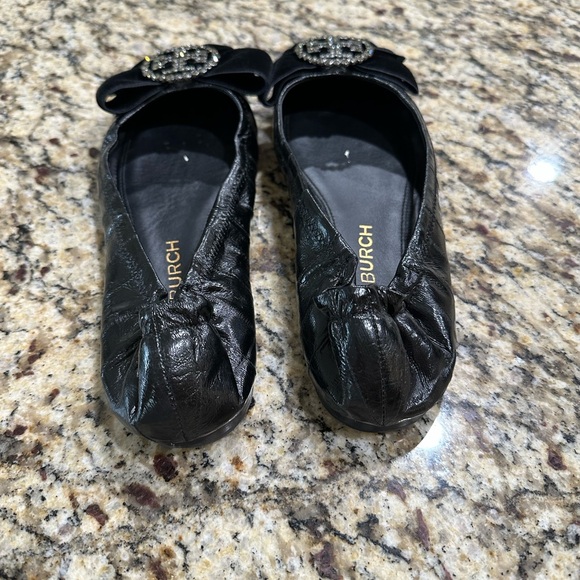 Tory Burch embellished ballet flat, navy blue, sz 9.5 - Picture 3 of 5